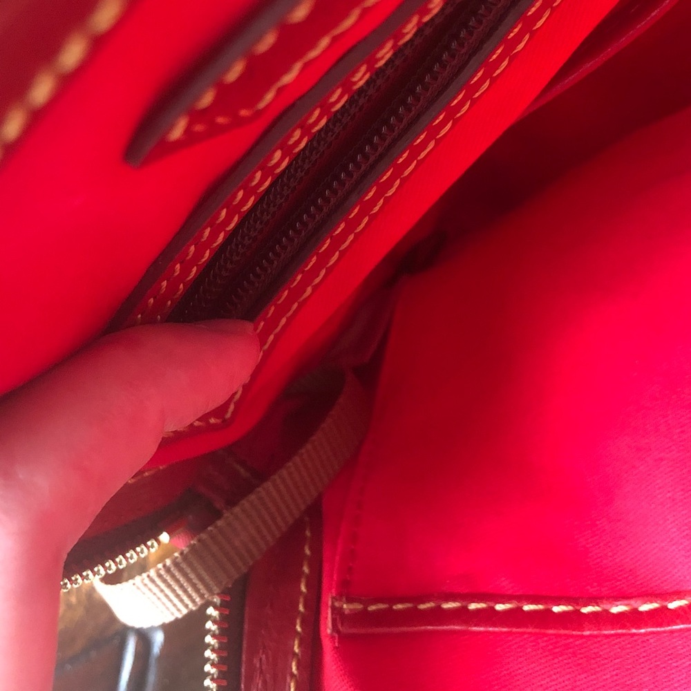 Dooney & Bourke Red Florentine Leather Zip Pod Backpack - Picture 8 of 11